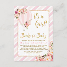 Balão de ar quente florido rosa Traga um cartão de