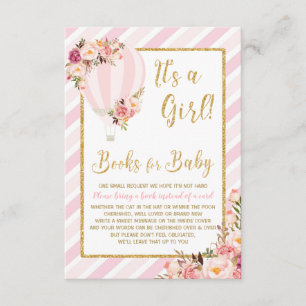 Balão de ar quente florido rosa Traga um cartão de