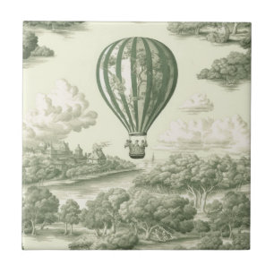 Balão de Ar Quente Toile de Campo Verde