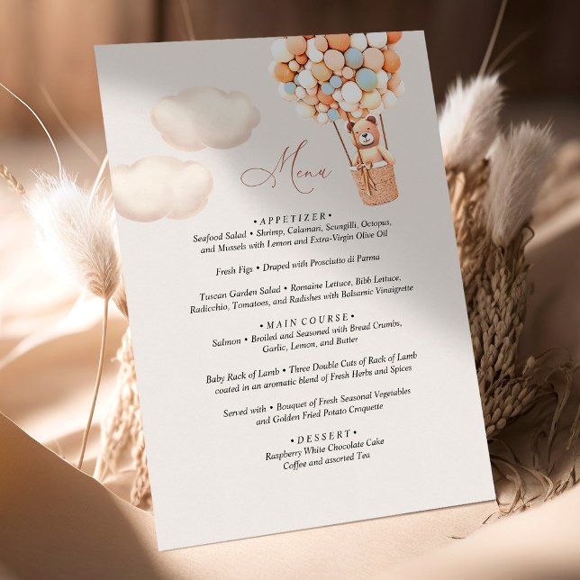 Balão de Chuvadeiro de Bebê Urso Menu (Criador carregado)