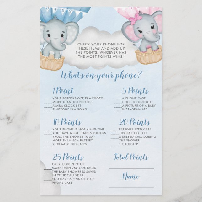 Balão de elefante O que há no seu jogo de Chá tele (Frente)