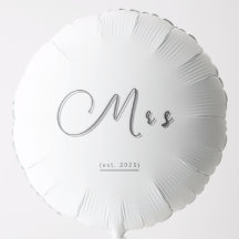 Balão de Hélio Elegante - Design de Script "Sra."