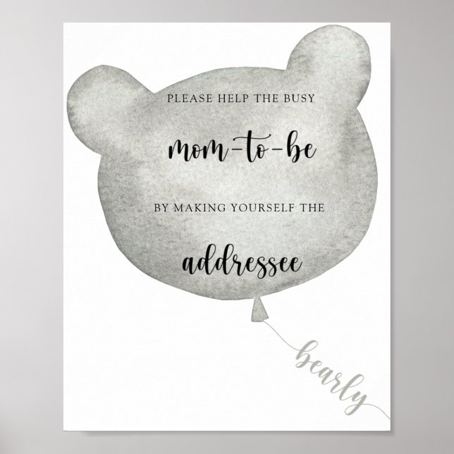Balão de Urso Ajuda a Poster da Mãe em Ser Ocupada (Frente)