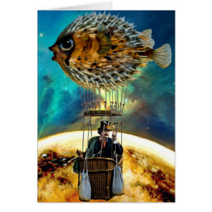 Balão dos peixes do sopro - cartão