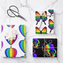 balão orgulho gay, borboleta de polvo arco-íris