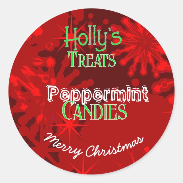 Balas de menta Adesivo de Natal (Frente)