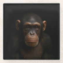 Balcão de vidro Preto 4 Luxo, Chimpanzé Sereno