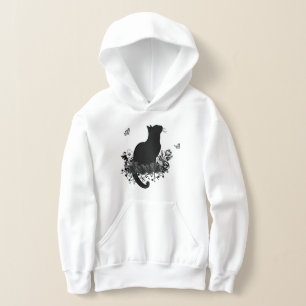 Balck Cat Vintage Fllower Floral Dark Butterfly