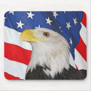 BALD EAGLE E AMERICANA FLAG MOUSEPAD