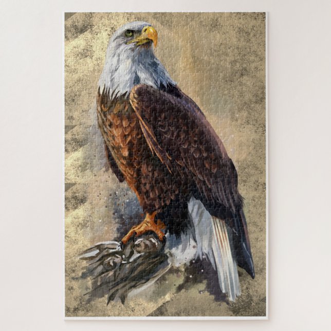 Bald Eagle Painting Quebra-cabeça (Vertical)