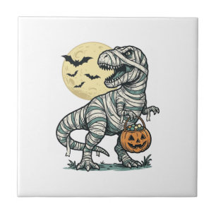 Balde de Doces de T-Rex Múmia de Halloween Vetor V