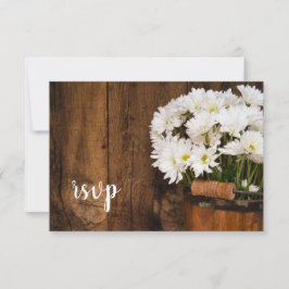 Balde de Madeira Daisies Country Barn Weding RSVP
