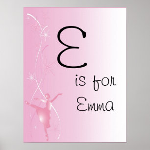 Balé Ballerina Girls Nome Art Poster Impressão