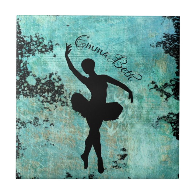 Balé Ballerina Silhouette em Azul (Frente)