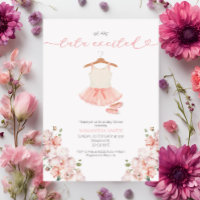Balé cor-de-rosa Tutu Convite para Chá de fraldas 
