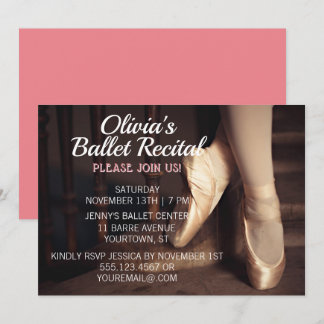 Balé Dança Considerando Convite Ballerina Rosa