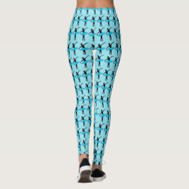 Balé Dancer Ballerina Silhouter Leggings Azul