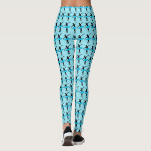 Balé Dancer Ballerina Silhouter Leggings Azul