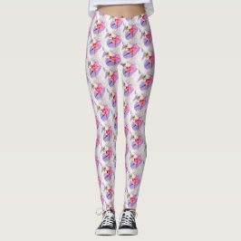 Balé de bailarina Whimsy suga leggings de arte