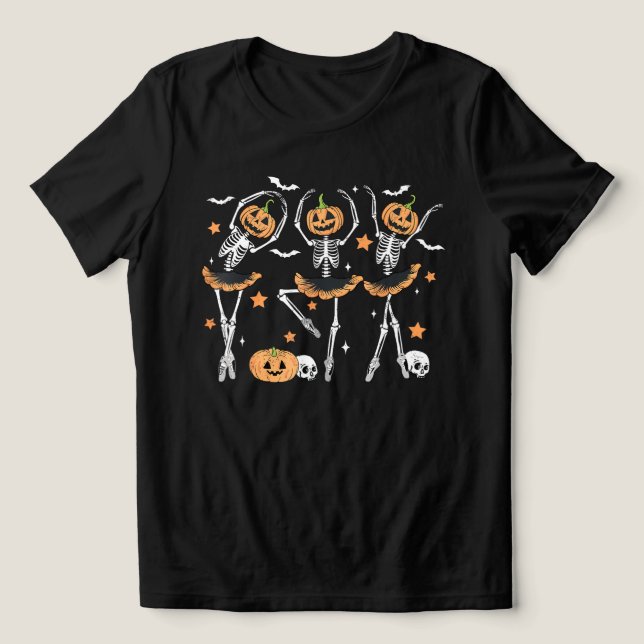 Balé Pumpkin Esqueleto Assustador Halloween (Design frontal)