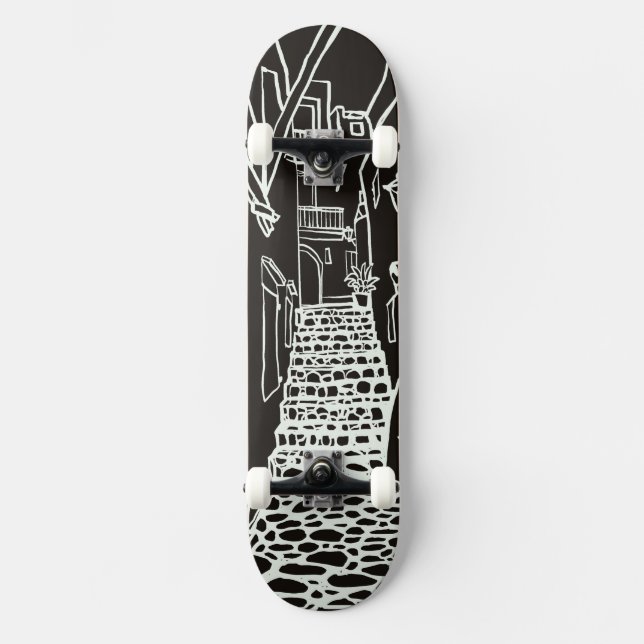 Balearic Islands Line Art Skate Deck (Frente)