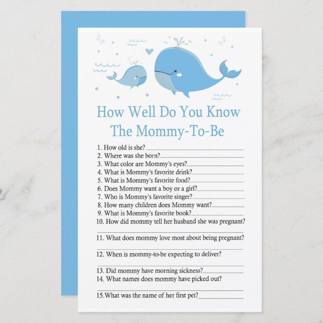 Baleia Azul Como você conhece bem o jogo do chá de (Frente/Verso)