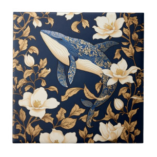 Baleia Azul Elegante William Morris Inspirou Flora