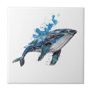 Baleia Azul Humpback Aquarela