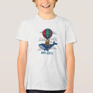 Baleia Azul Voadora com Balão de Ar Quente