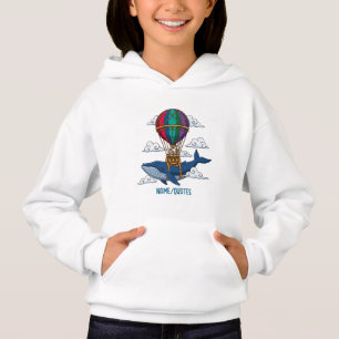 Baleia Azul Voadora com Balão de Ar Quente
