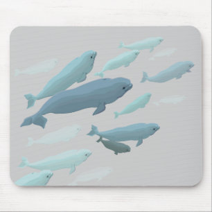 Baleia Beluga Art Mousepad Bebê Decoração de Balei