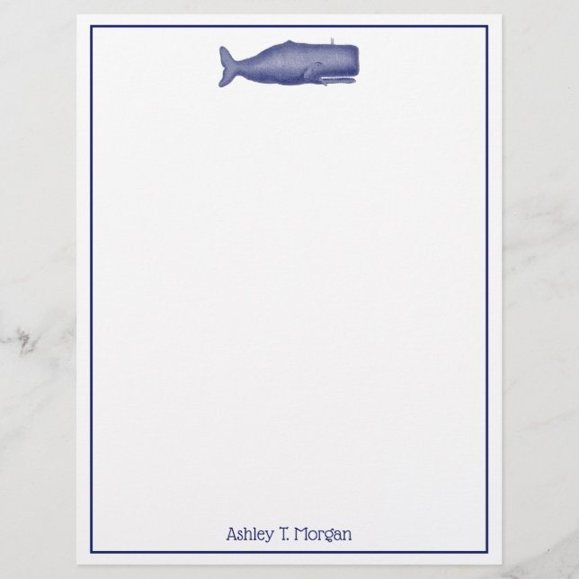 Baleia Estilizada do século XIX #1 N Azul (Frente)