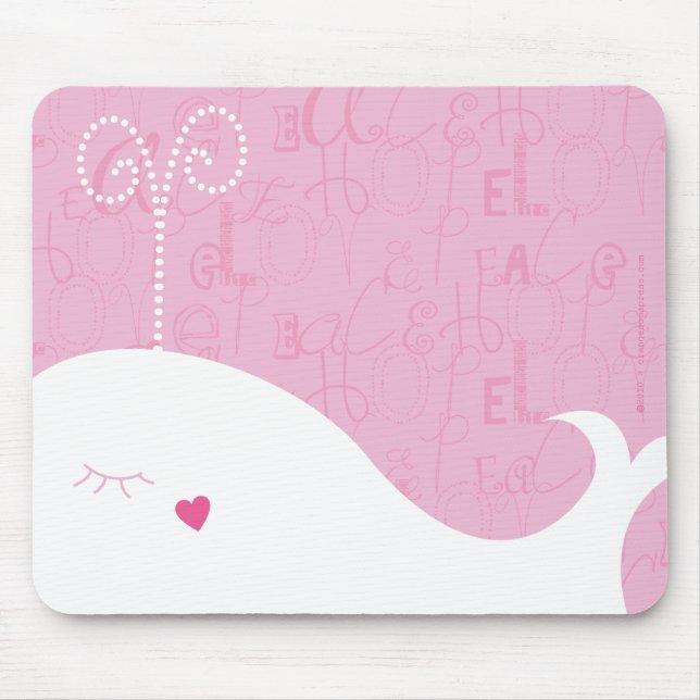 Baleia Mousepad da esperança da paz do amor (Frente)