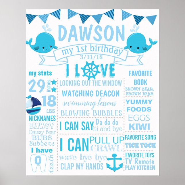 Baleia - Náutica - Sinal poster conselho de Primei (Frente)