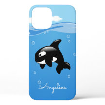 Baleia Orca Fofa no Oceano com Nome Personalizado