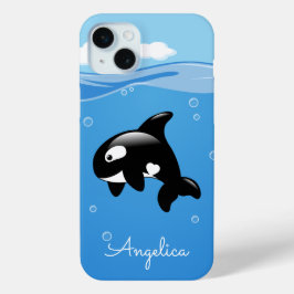 Baleia Orca Fofa no Oceano com Nome Personalizado