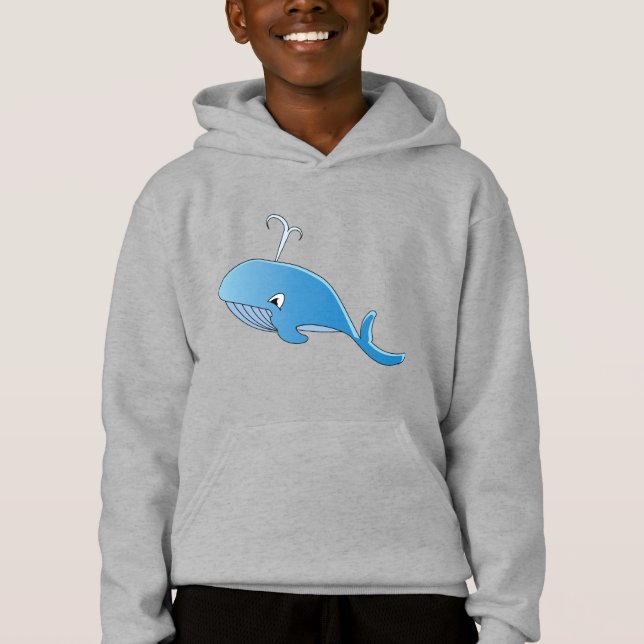 Baleia - Pullover Hoodie de Crianças (Frente)
