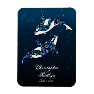 Baleias bonitas da orca que Wedding o ímã
