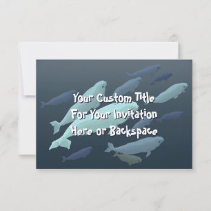 Baleias de Beluga Convites Personalizadas RSVP