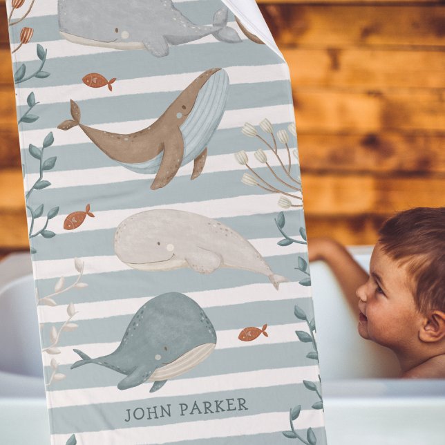 Baleias de Nadação Conjunto de toalhas de Stripe c (Criador carregado)