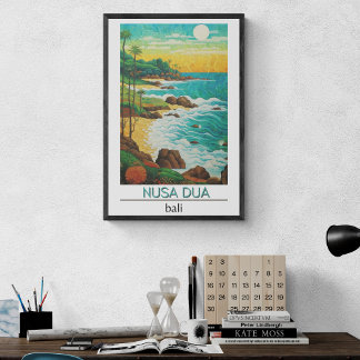 Bali Poster de viagens, Nusa Dua,