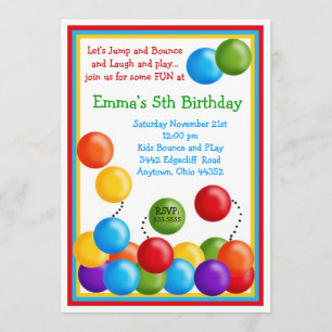 Ball Pit, Bunt House, Convites de Aniversário