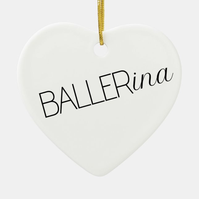 "Baller" Bailarina Enfeite de Natal (Frente)