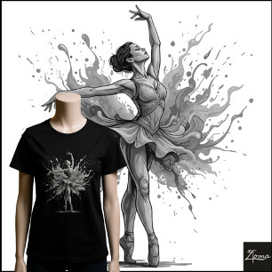 Ballerina Abstrata em Ponta com Explosão de Neon