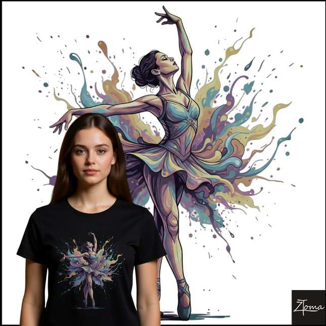 Ballerina Abstrata em Ponta com Salpicos de Neon (Criador carregado)