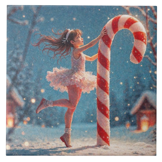 Ballerina Anime Girl & Candy Cane Christmas (Frente)