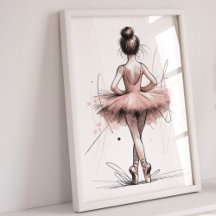 Ballerina Art Impressão | Ballerina Nursery Decor