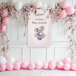 Ballerina Baby Girl Chá Vertical Koala Bem-Vindo