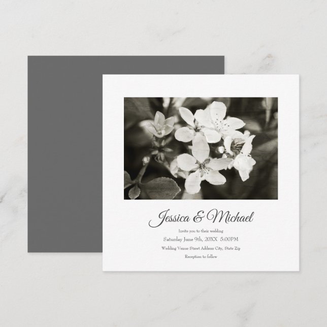 Ballerina Blossoms Convite Vintage (Frente/Verso)