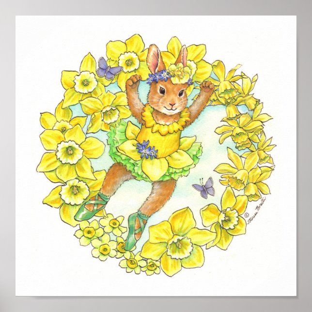Ballerina Bunny Impressão Jonquil (Frente)